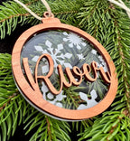 Julkula i trä och akryl med namn