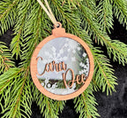 Julkula i trä och akryl med namn