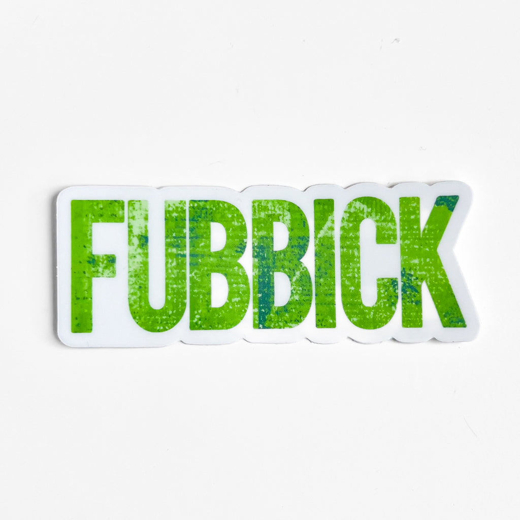 Colorful Fubbick sticker from Nyssa featuring Skånska phrase, designed for decorating notebooks, laptops, or personal items.