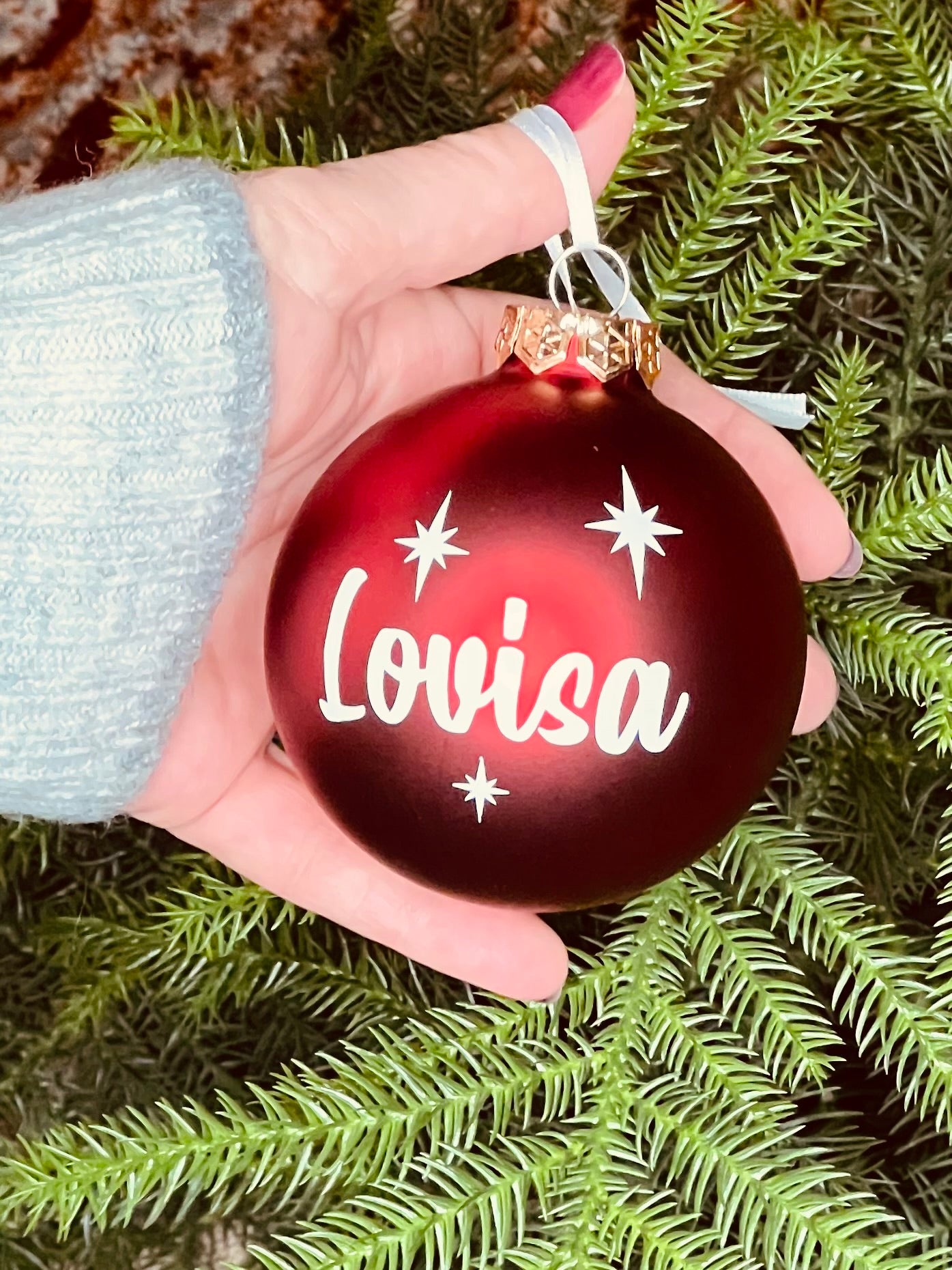 Julgranskula matt röd