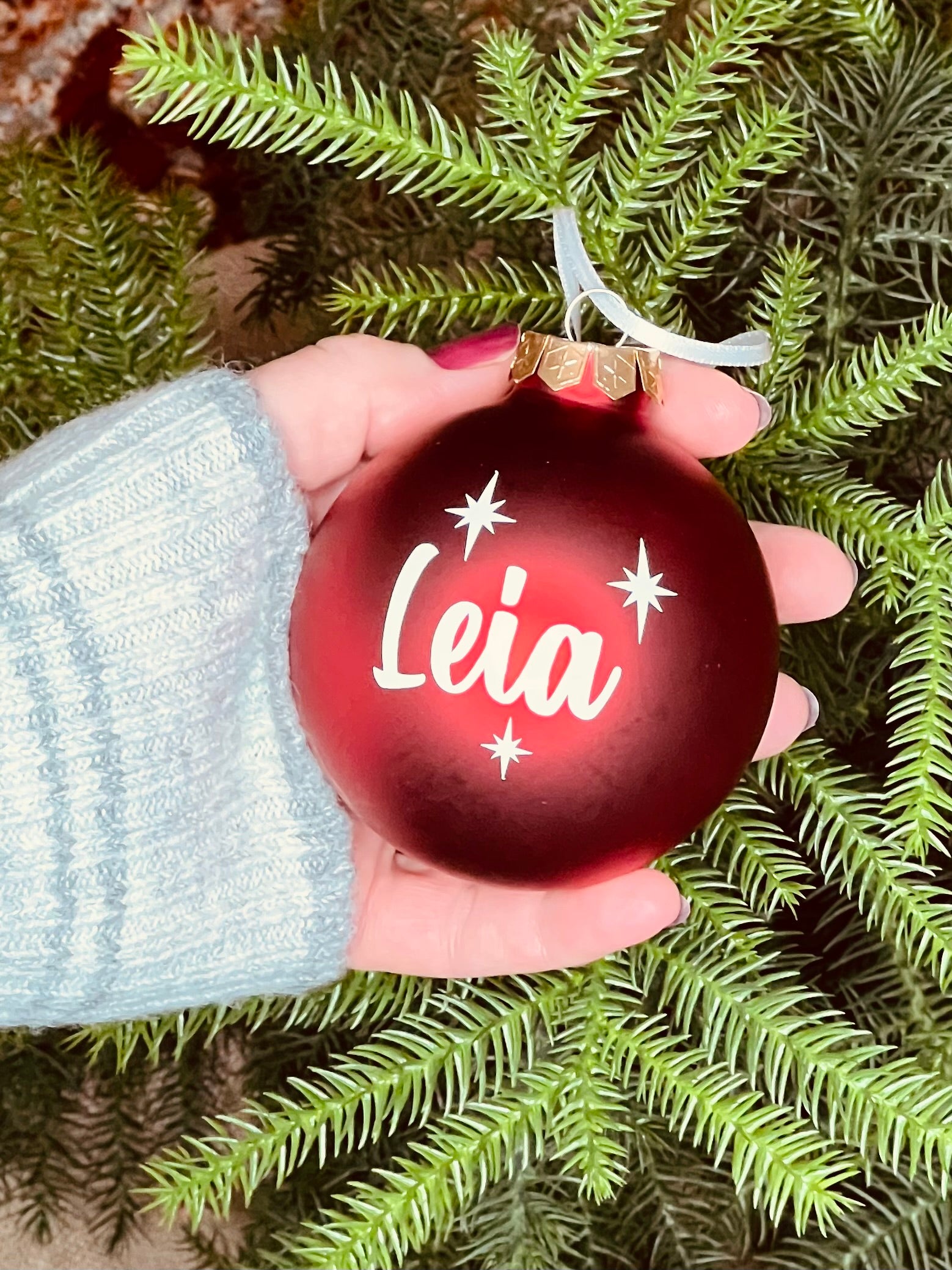 Julgranskula matt röd