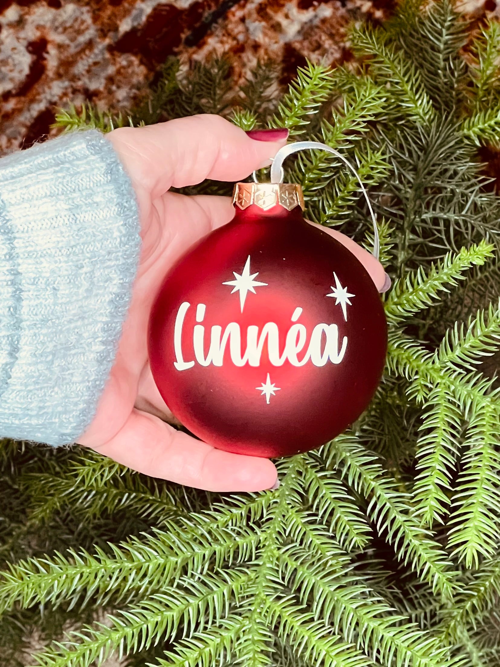 Julgranskula matt röd