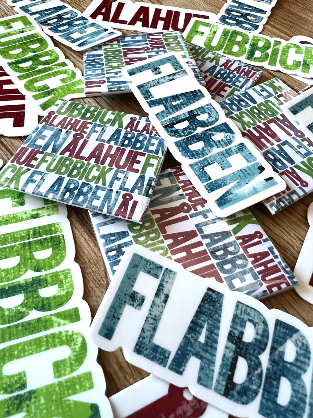 Skånska language sticker by Nyssa featuring "Säg det på Skånska" design, colorful adhesive sticker for decoration.