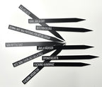Set of 10 Nyssa blompinne planting stakes for supporting garden plants, made of durable material for outdoor use.